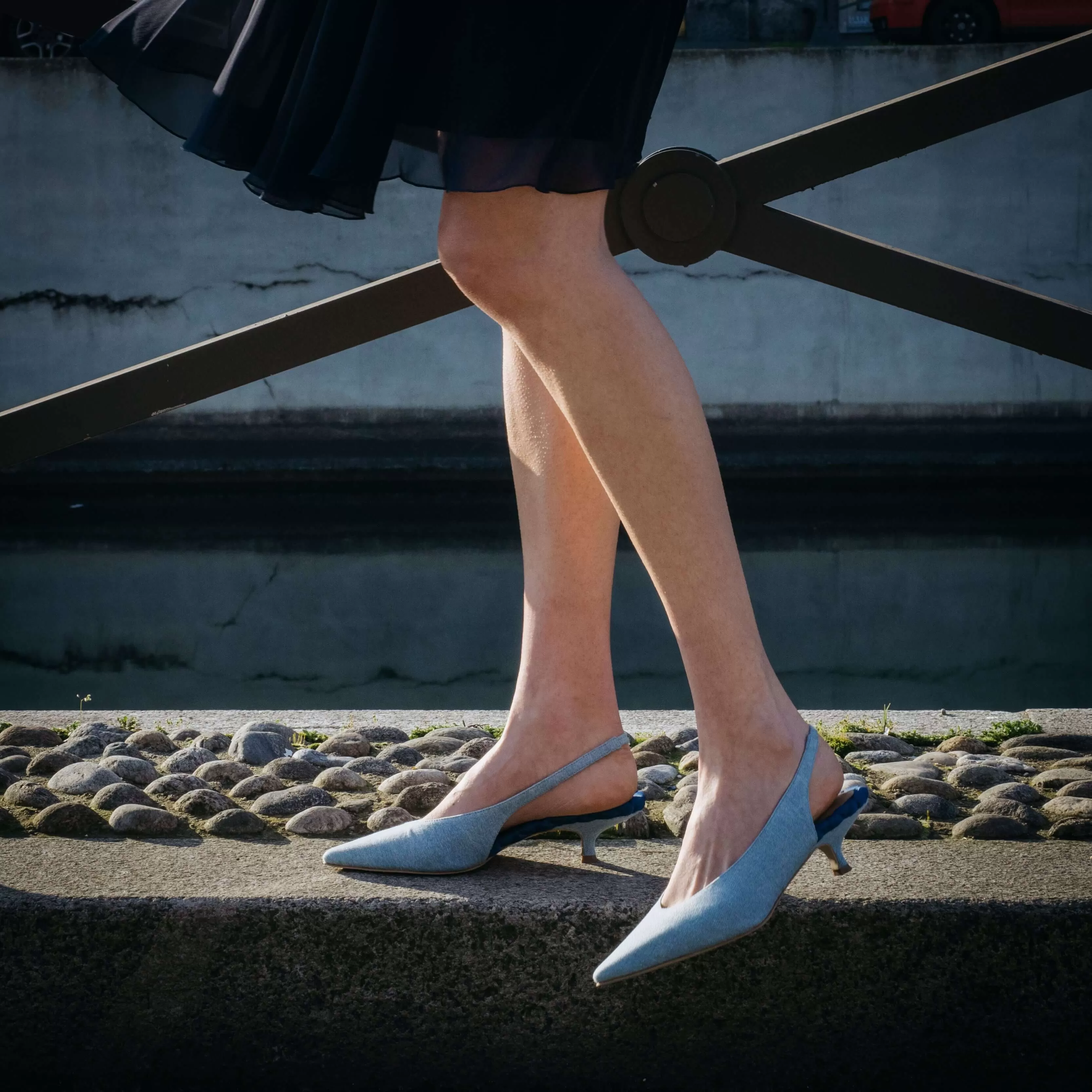 SILVANA | Blue Denim - Kitten Heel Pump