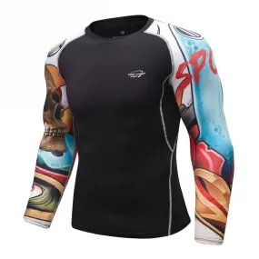 Skull Compression 'Surfs Up' Elite Long Sleeve Rashguard