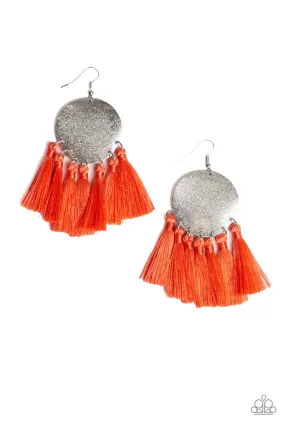 Tassel Tribute Orange-Earrings