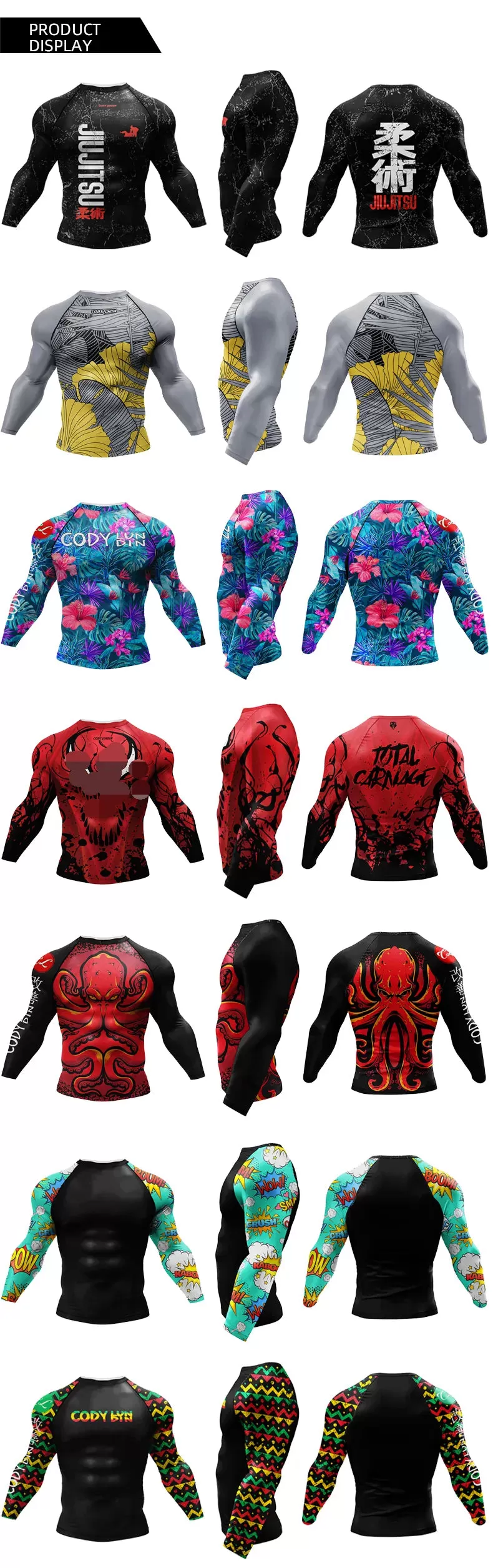 Tribal 'Leopard' Elite Long Sleeve Compression Rashguard