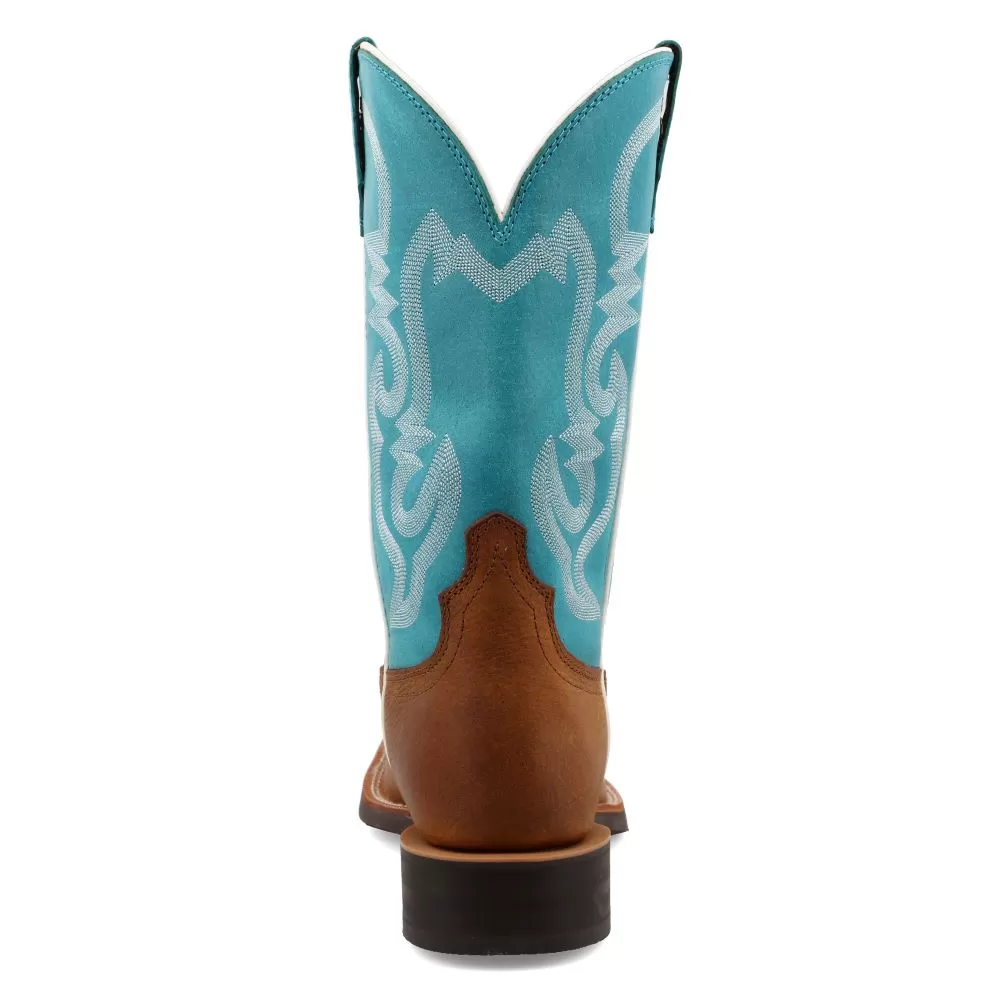 'Twisted X' Men's 12 Hooey Western Square Toe - Gingerbread / Turquoise