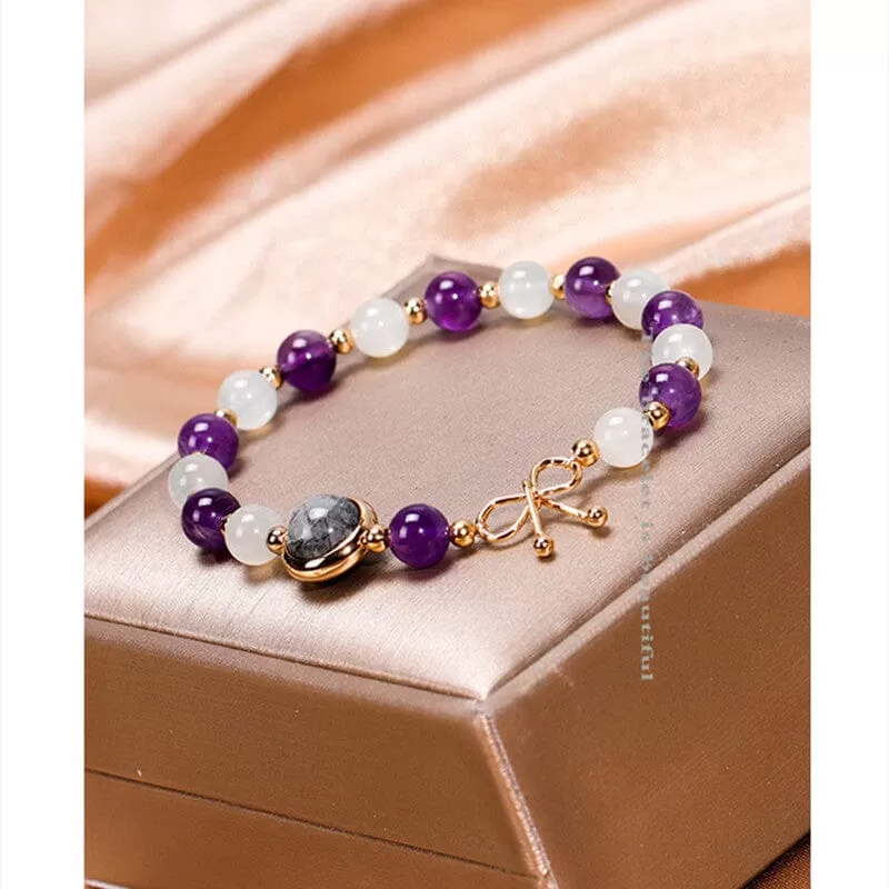 White Moonlight Amethyst Bracelet