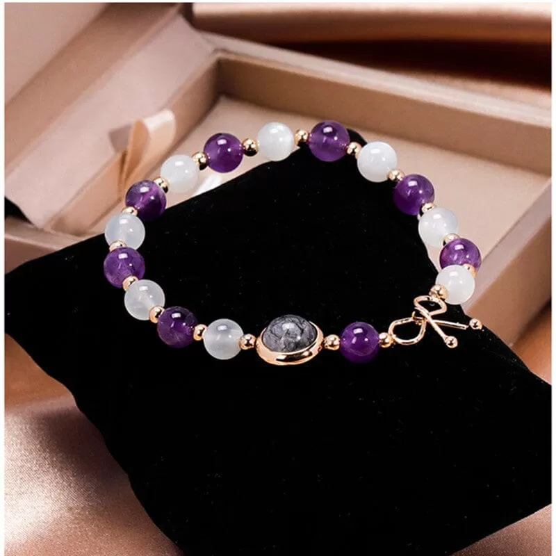 White Moonlight Amethyst Bracelet