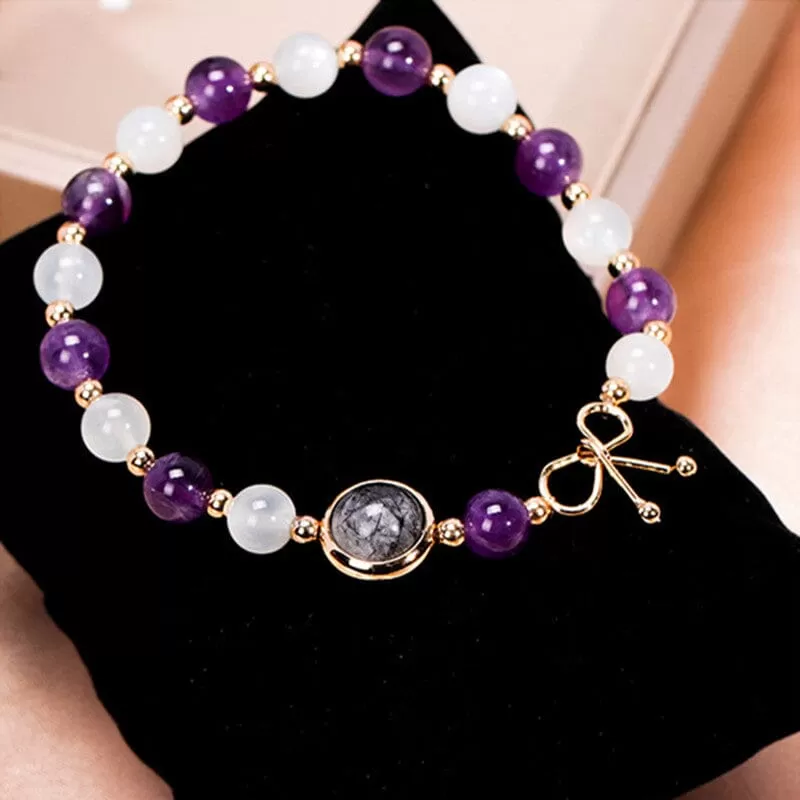 White Moonlight Amethyst Bracelet