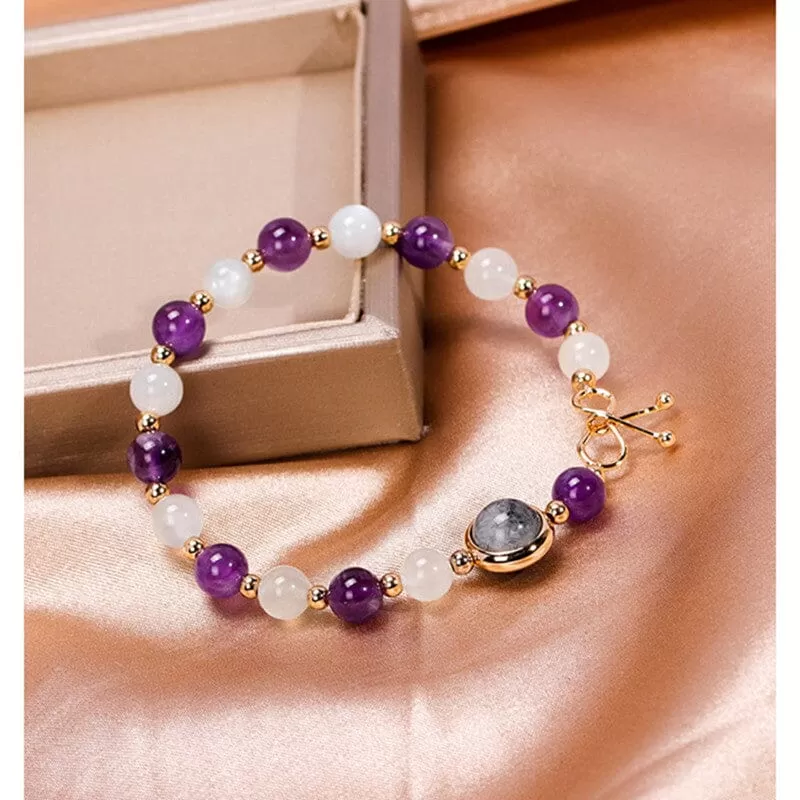 White Moonlight Amethyst Bracelet