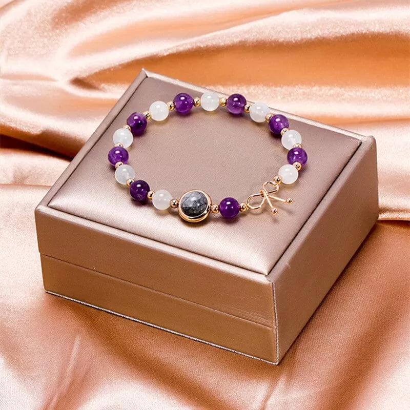 White Moonlight Amethyst Bracelet