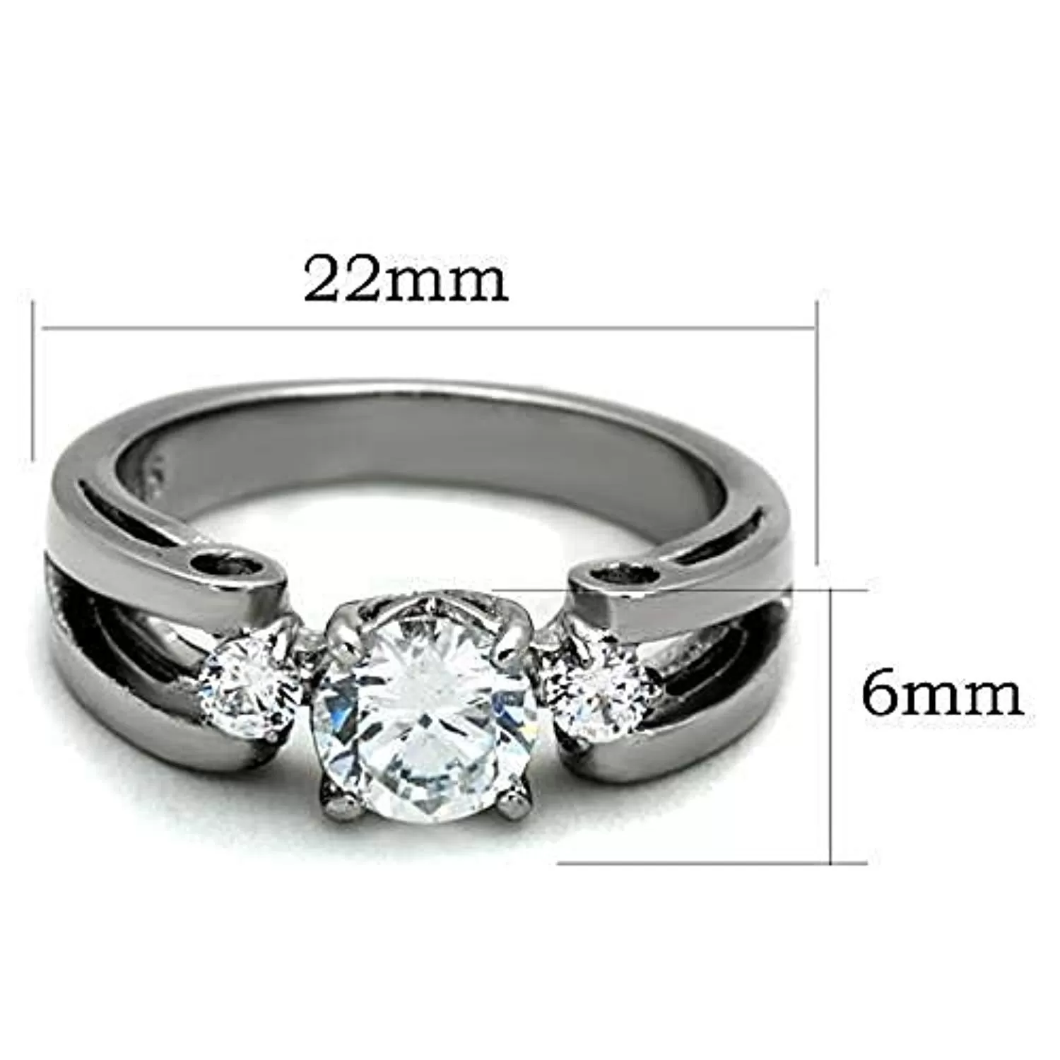 WildKlass Stainless Steel Ring High Polished (no Plating) Women AAA Grade CZ Clear